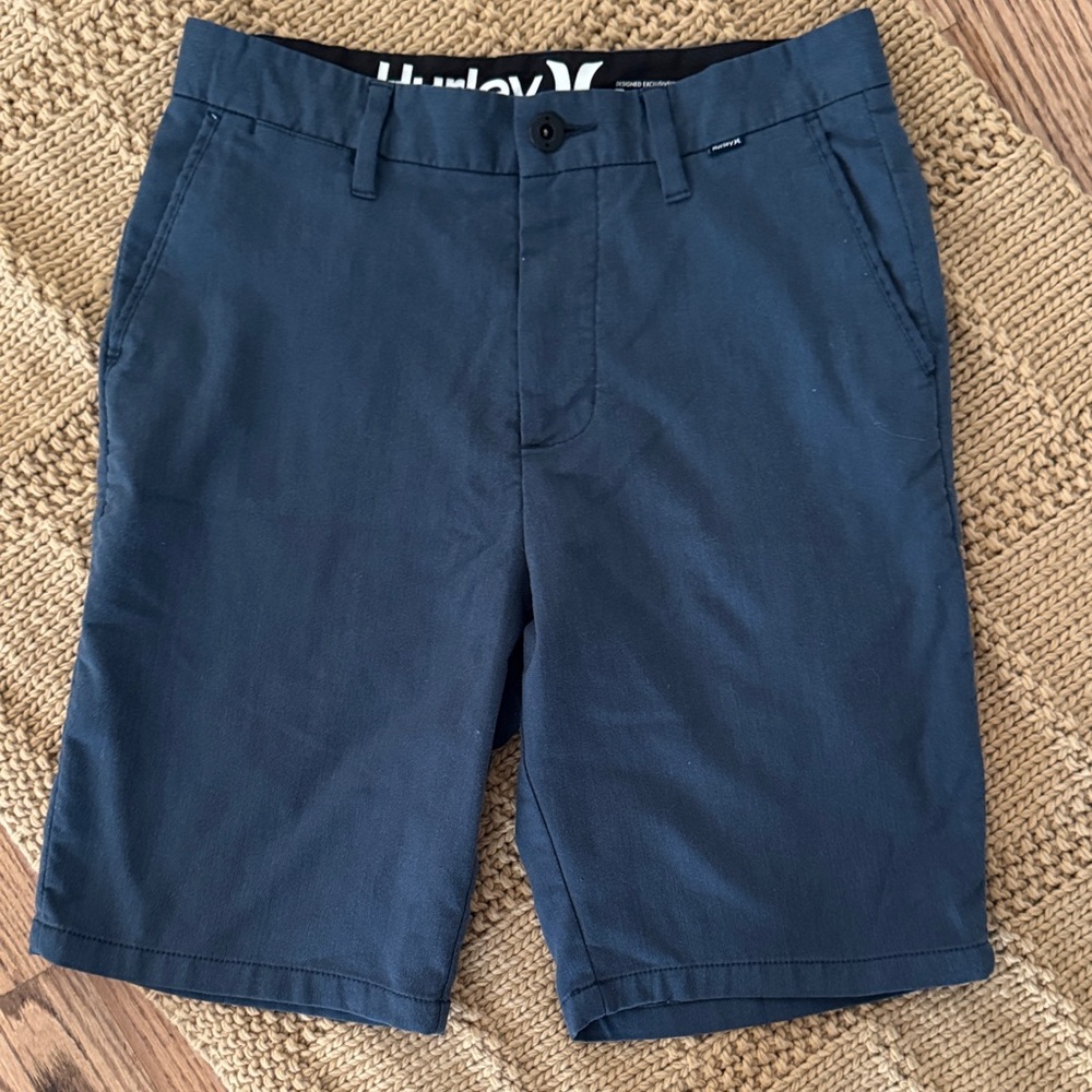 Hurley Men's Deep Blue Flat Front Shorts